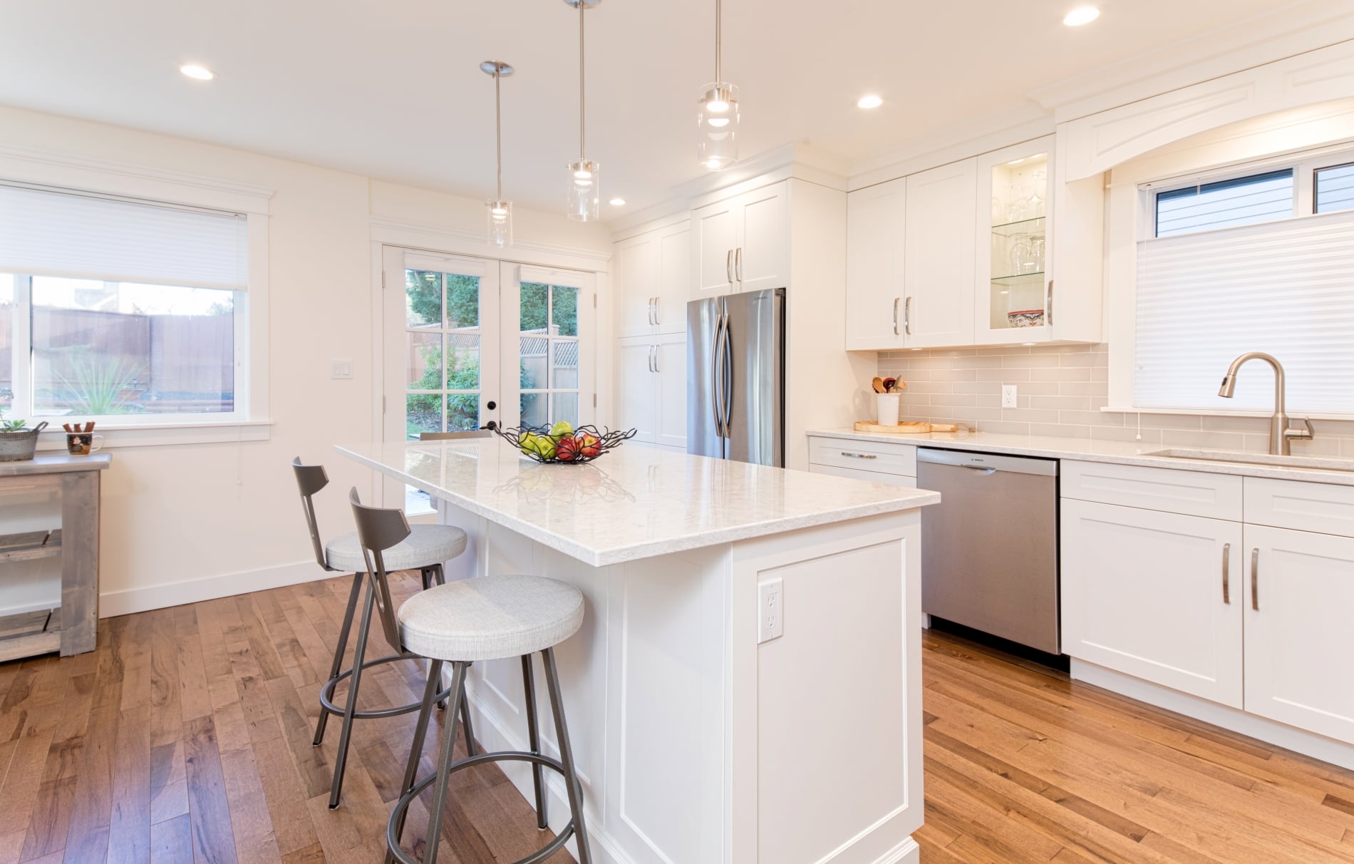 kitchen reno, full view on angle