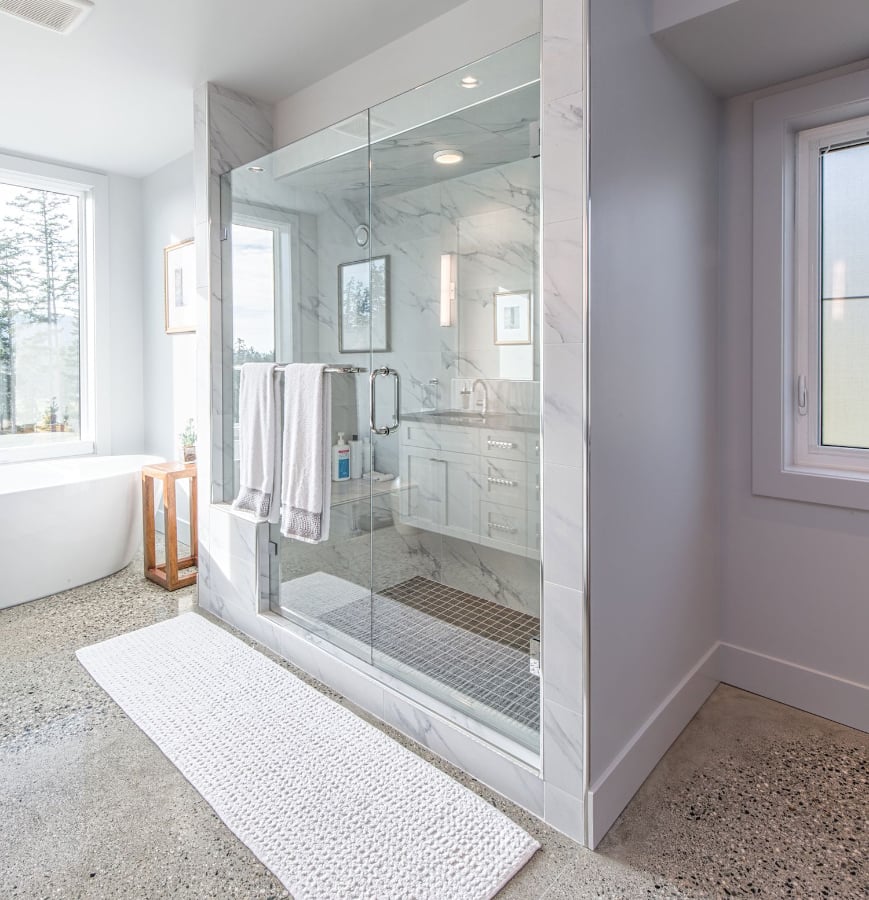 gorgeous new Victoria bathroom built by Peter Schultze Construction