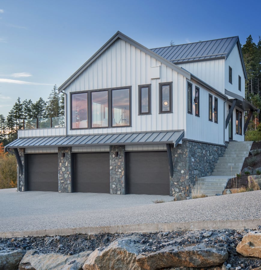 front exterior of Pelican custom home project by Peter Schultze Construction