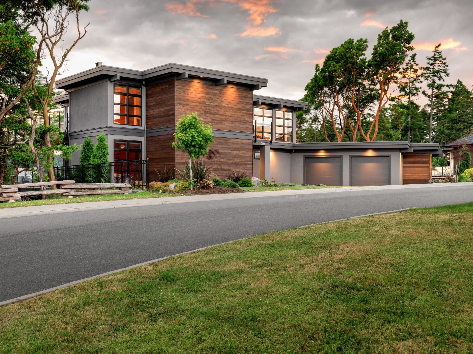 modern exterior of Victoria custom home