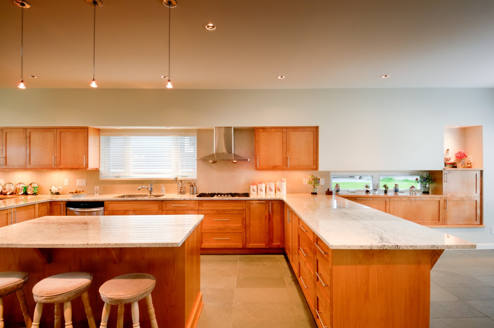 beautiful custom kitchen in Central Saanich custom home