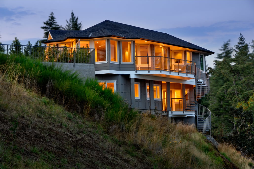 Back exterior of Royal Bay custom home
