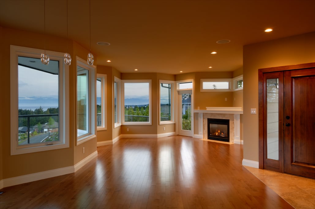 living room of Royal Bay custom home