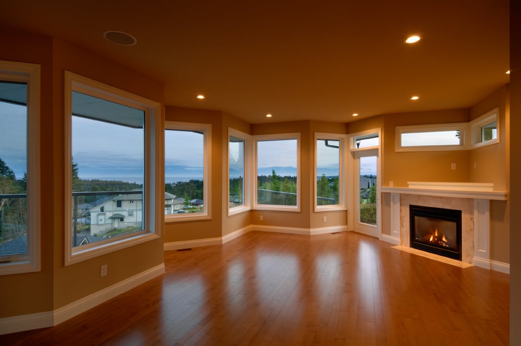 living room of Royal Bay custom home