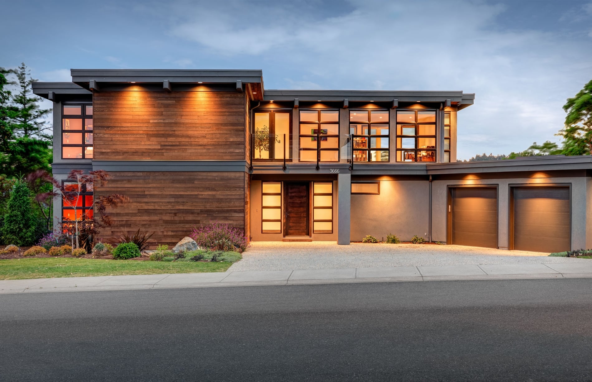 modern exterior of Victoria custom home