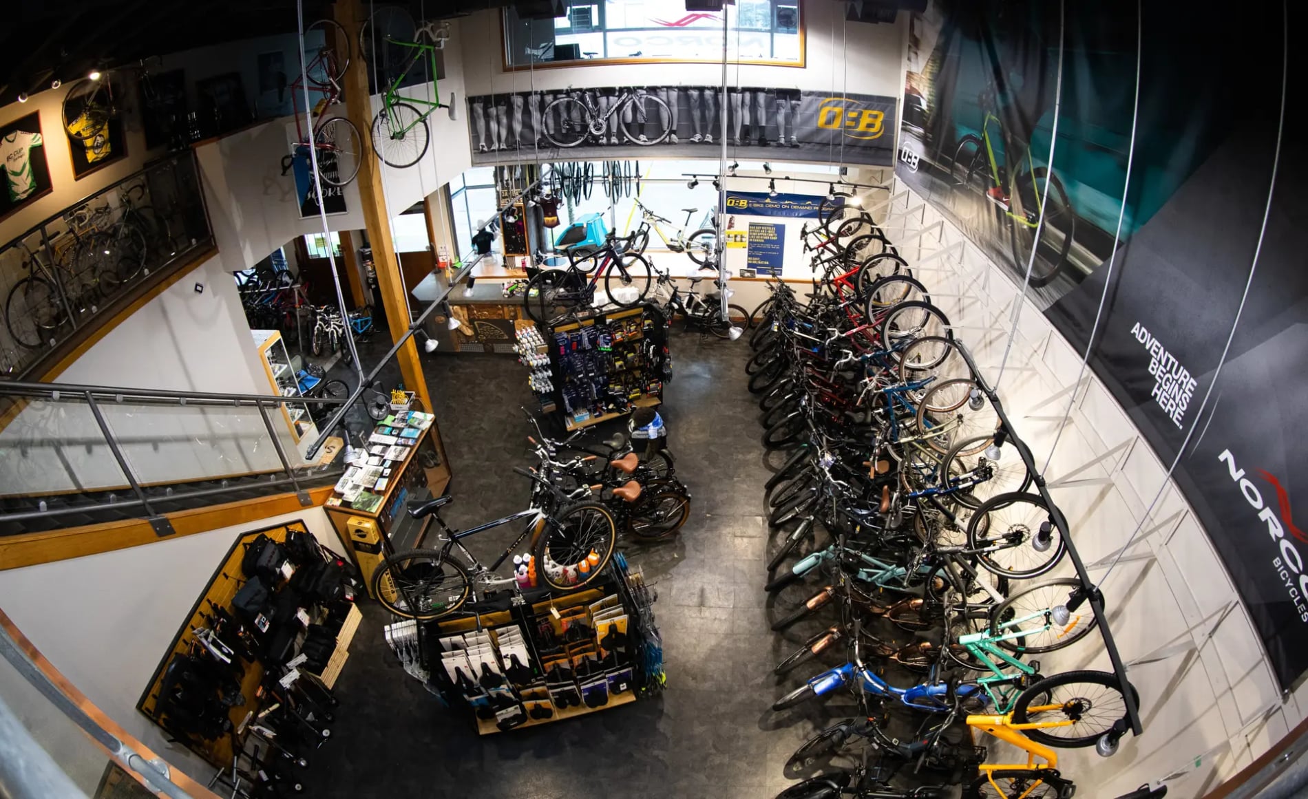 interior of the Oak Bay Bike Building